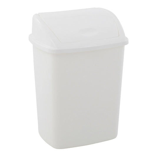 Waste collector with swing lid, capacity 15 l, WxHxD 235 x 405 x 300 mm, white.