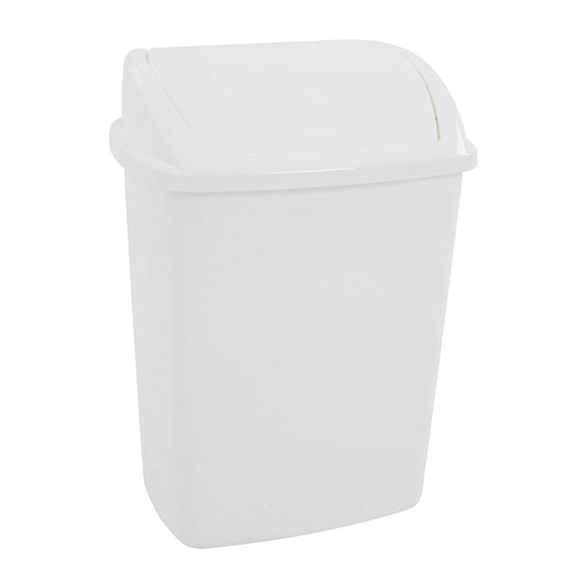 Waste collector with swing lid, capacity 26 l, WxHxD 272 x 480 x 352 mm, white.