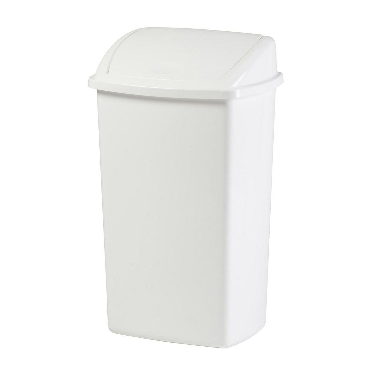 Waste collector with swing lid, capacity 50 l, WxHxD 310 x 680 x 400 mm, white.