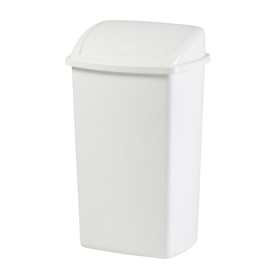 Waste collector with swing lid, capacity 50 l, WxHxD 310 x 680 x 400 mm, white.