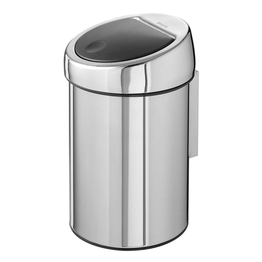 Wall mounted waste collector, stainless steel, capacity 3 l, HxØ 250 x 170 mm, glossy.