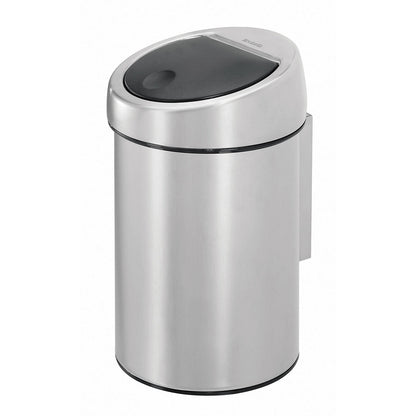 Wall mounted waste collector, stainless steel, capacity 3 l, HxØ 250 x 170 mm, matt.