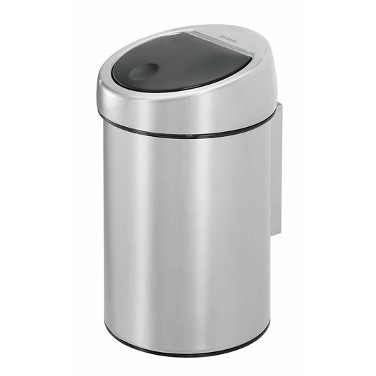 Wall mounted waste collector, stainless steel, capacity 3 l, HxØ 250 x 170 mm, matt.