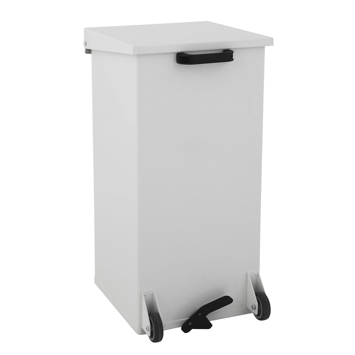 Pedal bin with castors, capacity 110 l, WxHxD 390 x 800 x 390 mm, white, without inner container.