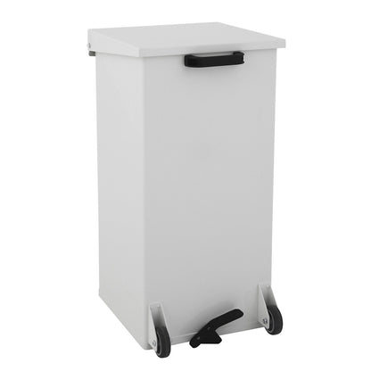 Pedal bin with castors, capacity 110 l, WxHxD 390 x 800 x 390 mm, white, without inner container.