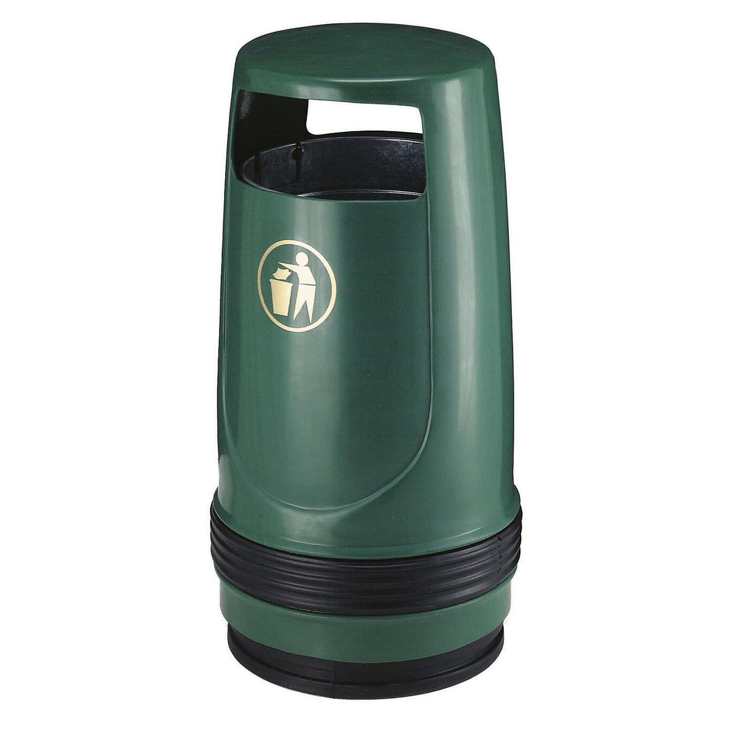 Outdoor waste collector, capacity 90 l, HxØ 1000 x 490 mm, green.
