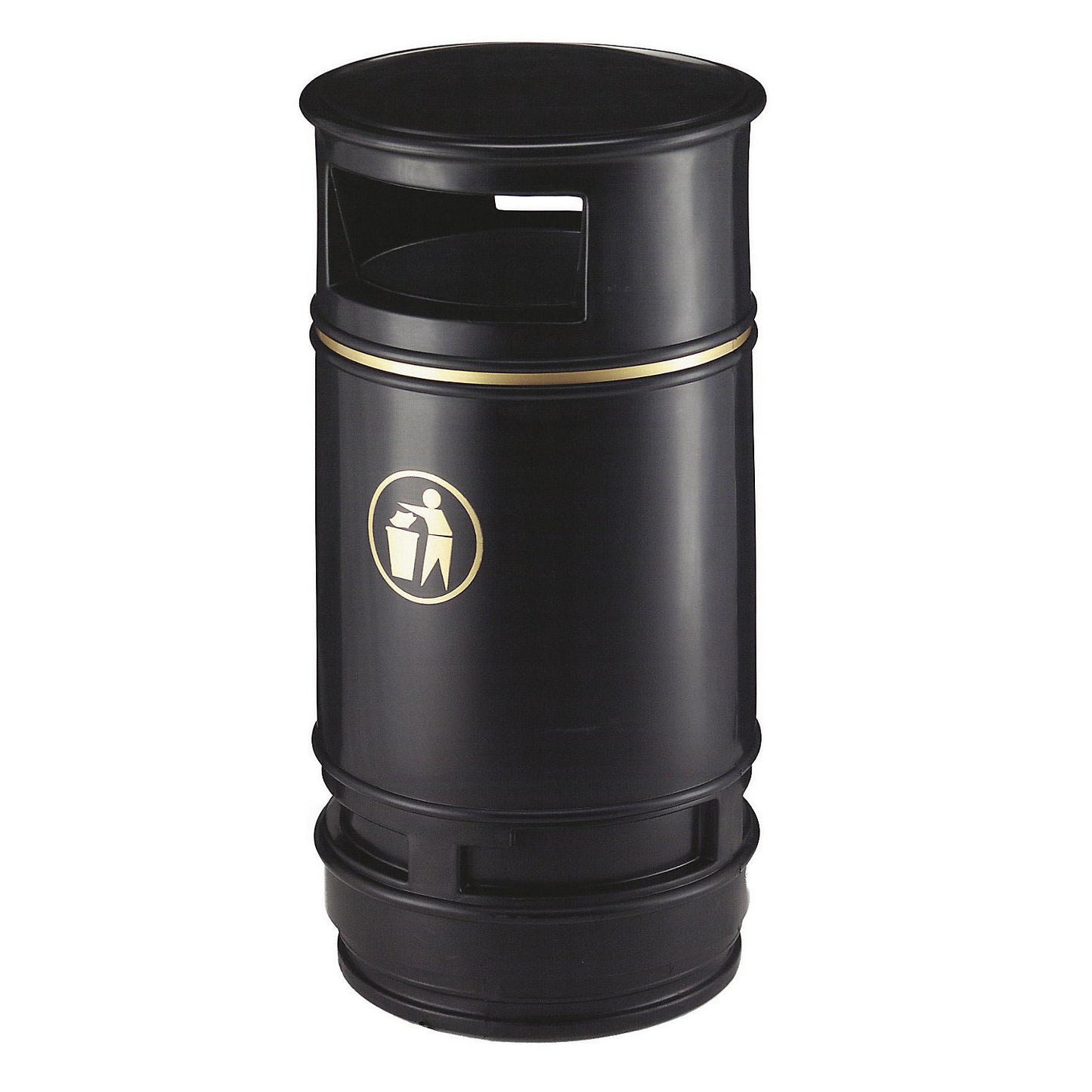 Outdoor waste collector, capacity 90 l, HxØ 990 x 485 mm, black.