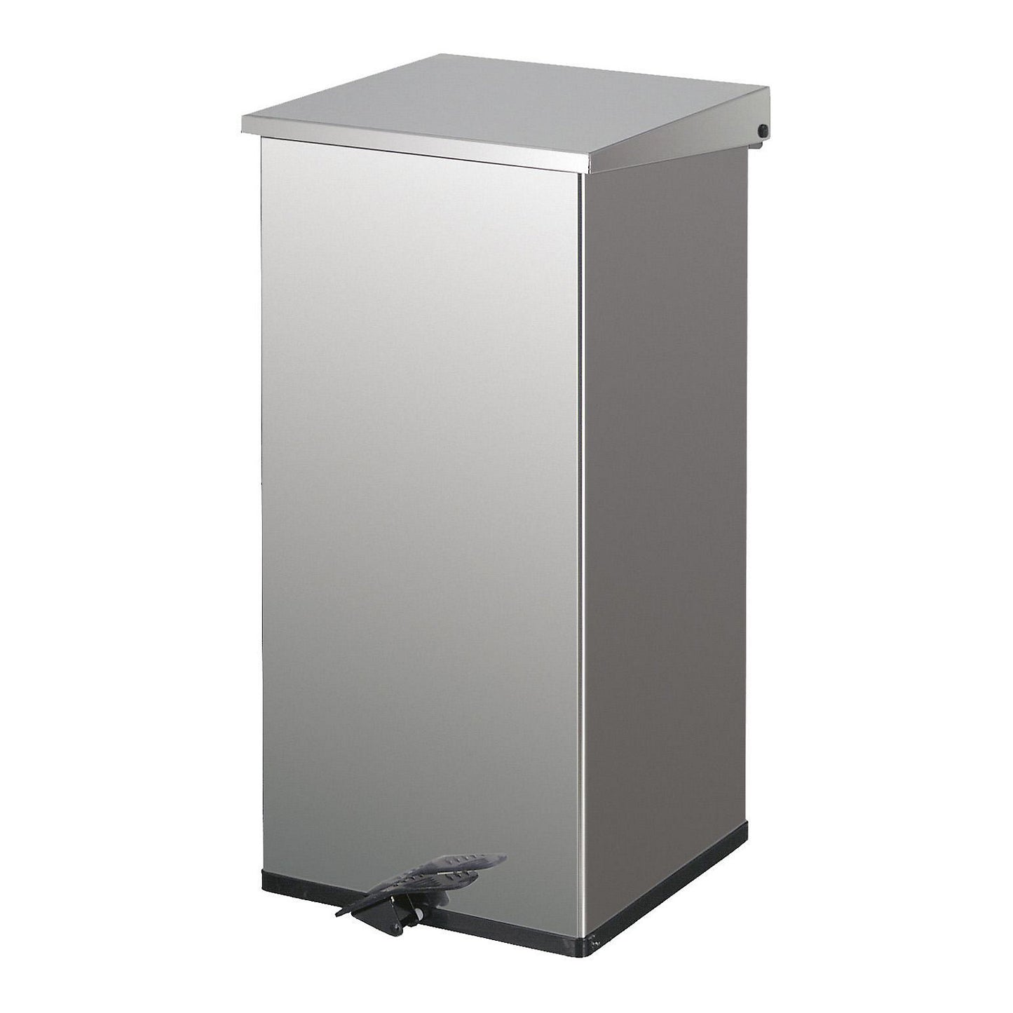 Waste collector with pedal, capacity 110 l, WxHxD 390 x 800 x 390 mm, stainless steel.
