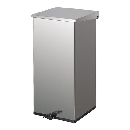 Waste collector with pedal, capacity 110 l, WxHxD 390 x 800 x 390 mm, stainless steel.