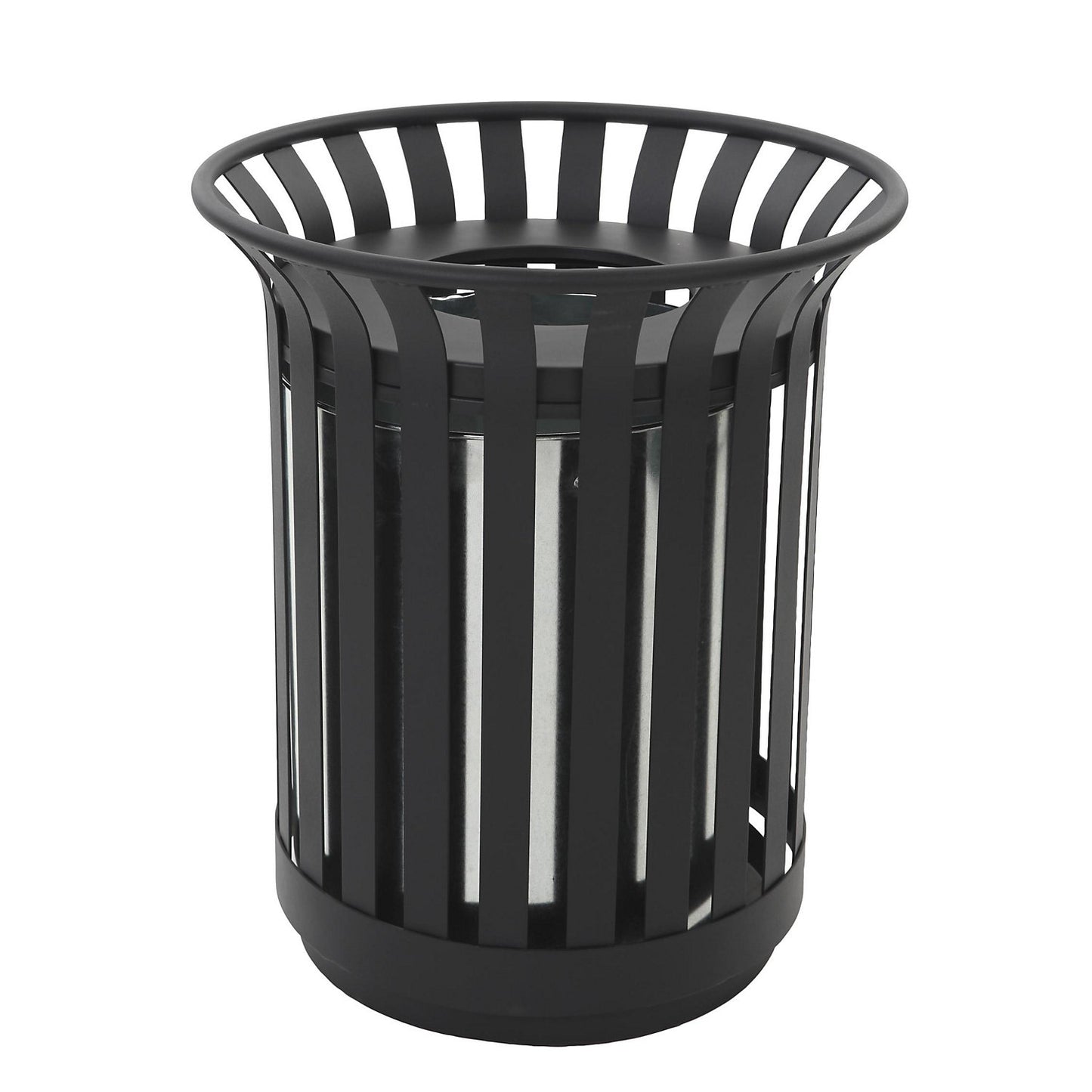 Waste collector for outdoor use, capacity 69 l, HxØ 700 x 590 mm, black.