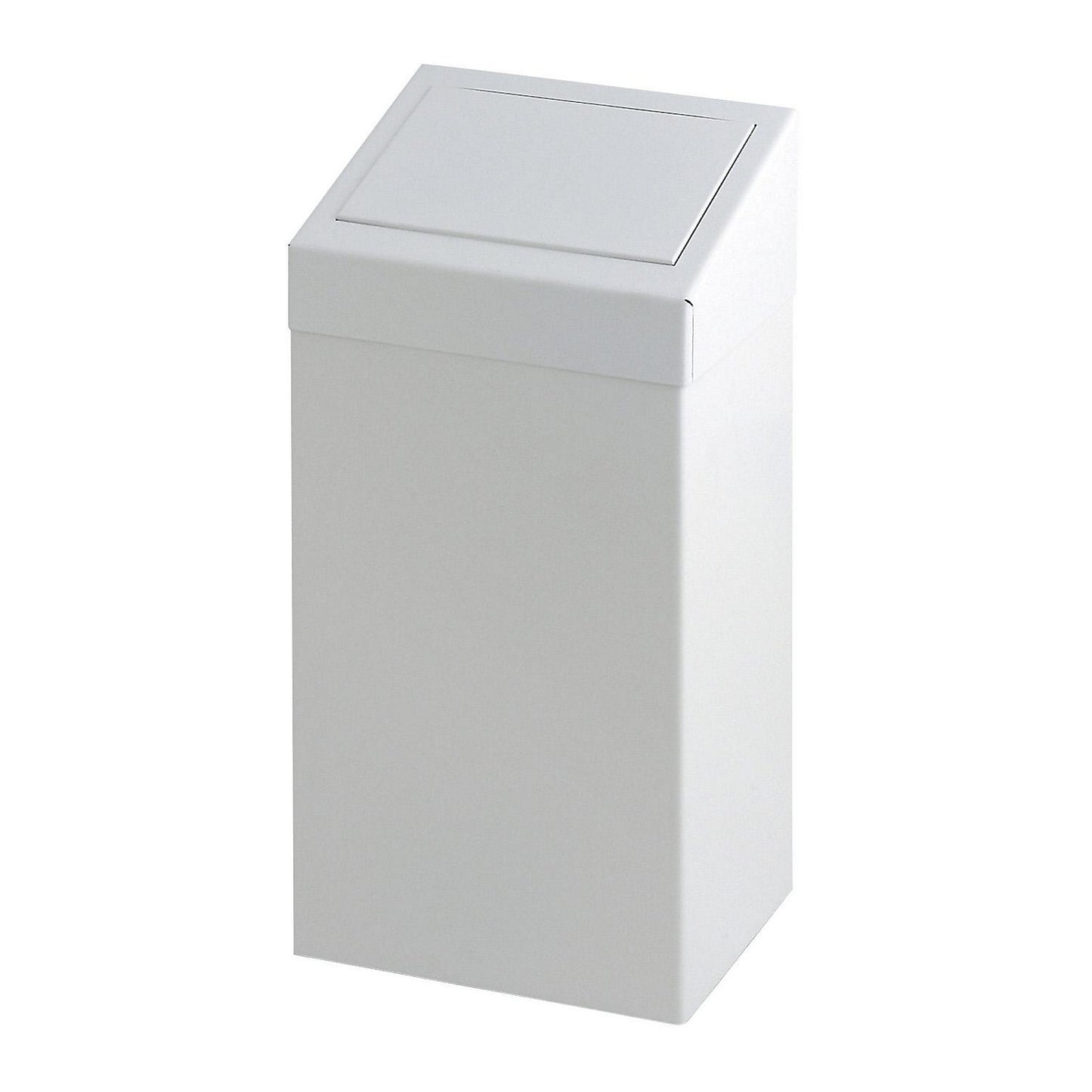 Wall mounted waste collector with deposit flap, capacity 50 l, WxHxD 255 x 700 x 335 mm, white.