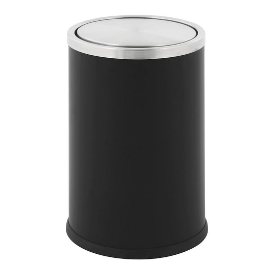 Waste collector with swing lid, capacity 10 l, HxØ 300 x 200 mm, black.