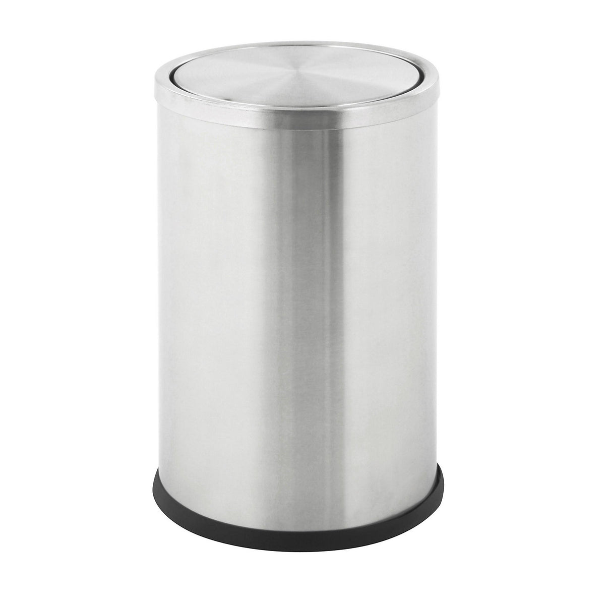 Waste collector with swing lid, capacity 10 l, HxØ 300 x 200 mm, stainless steel, matt finish.