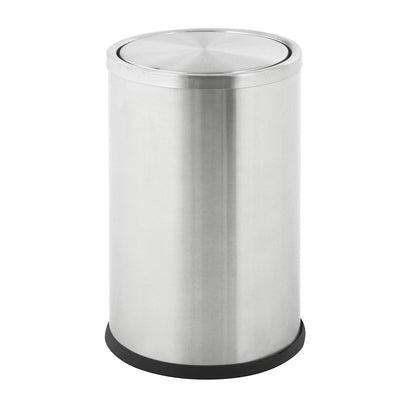 Waste collector with swing lid, capacity 10 l, HxØ 300 x 200 mm, stainless steel, matt finish.