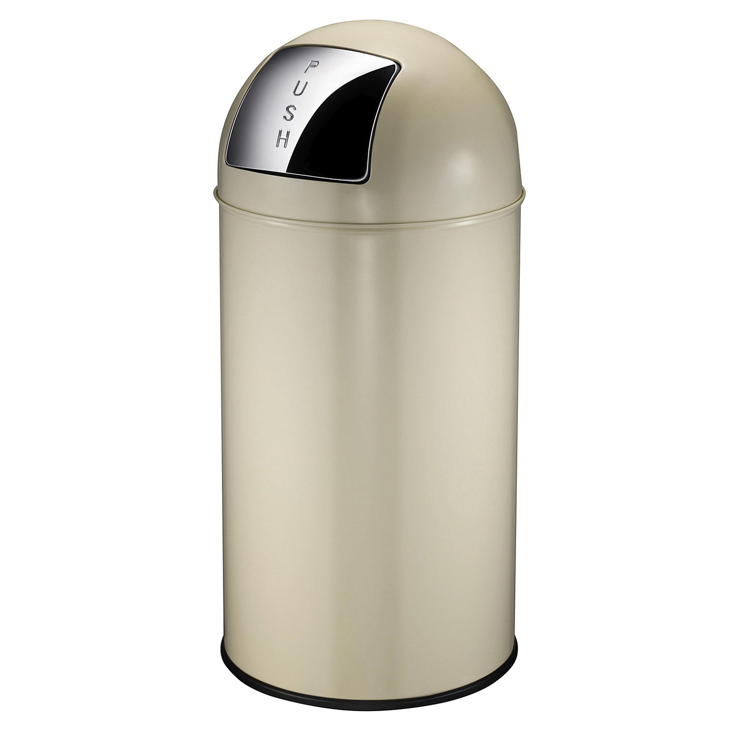 Push rubbish bin, steel, capacity 40 l, HxØ 740 x 350 mm, light ivory.