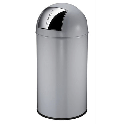 Push rubbish bin, steel, capacity 40 l, HxØ 740 x 350 mm, iron grey.