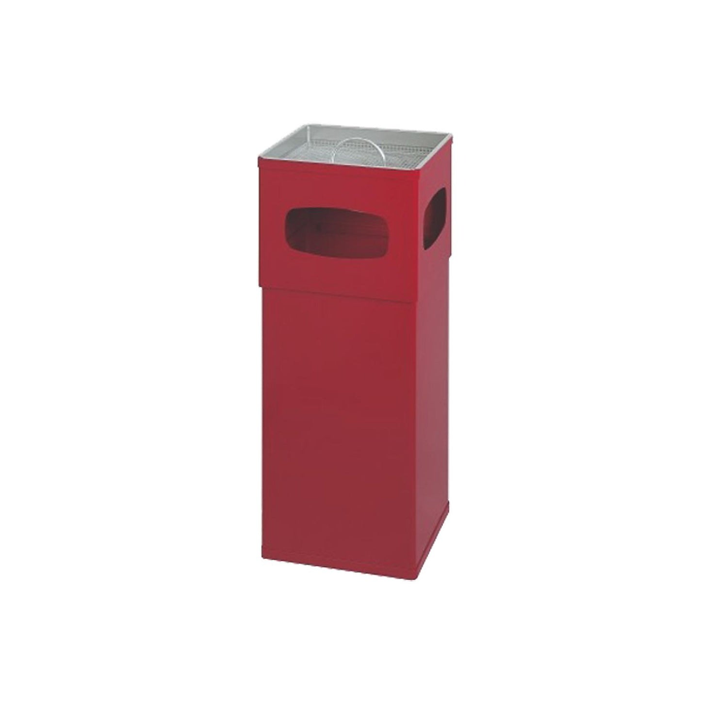 Aluminium combination ashtray, capacity 50 l, WxHxD 300 x 820 x 300 mm, red.