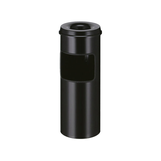 Combination ashtray, flame extinguishing, capacity 30 l, HxØ 642 x 243 mm, black.