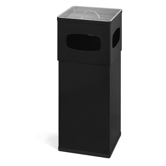Aluminium combination ashtray, capacity 50 l, WxHxD 300 x 820 x 300 mm, black.