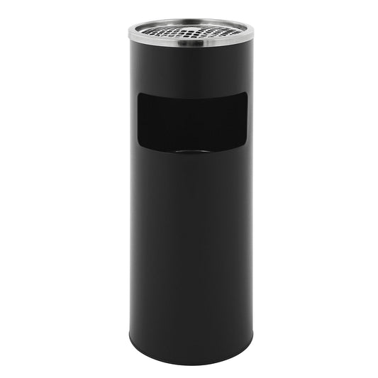 Combination ashtray, round, capacity 12.5 l, HxØ 610 x 250 mm, black matt finish.