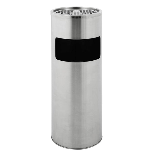 Combination ashtray, round, capacity 12.5 l, HxØ 610 x 250 mm, stainless steel, matt finish.