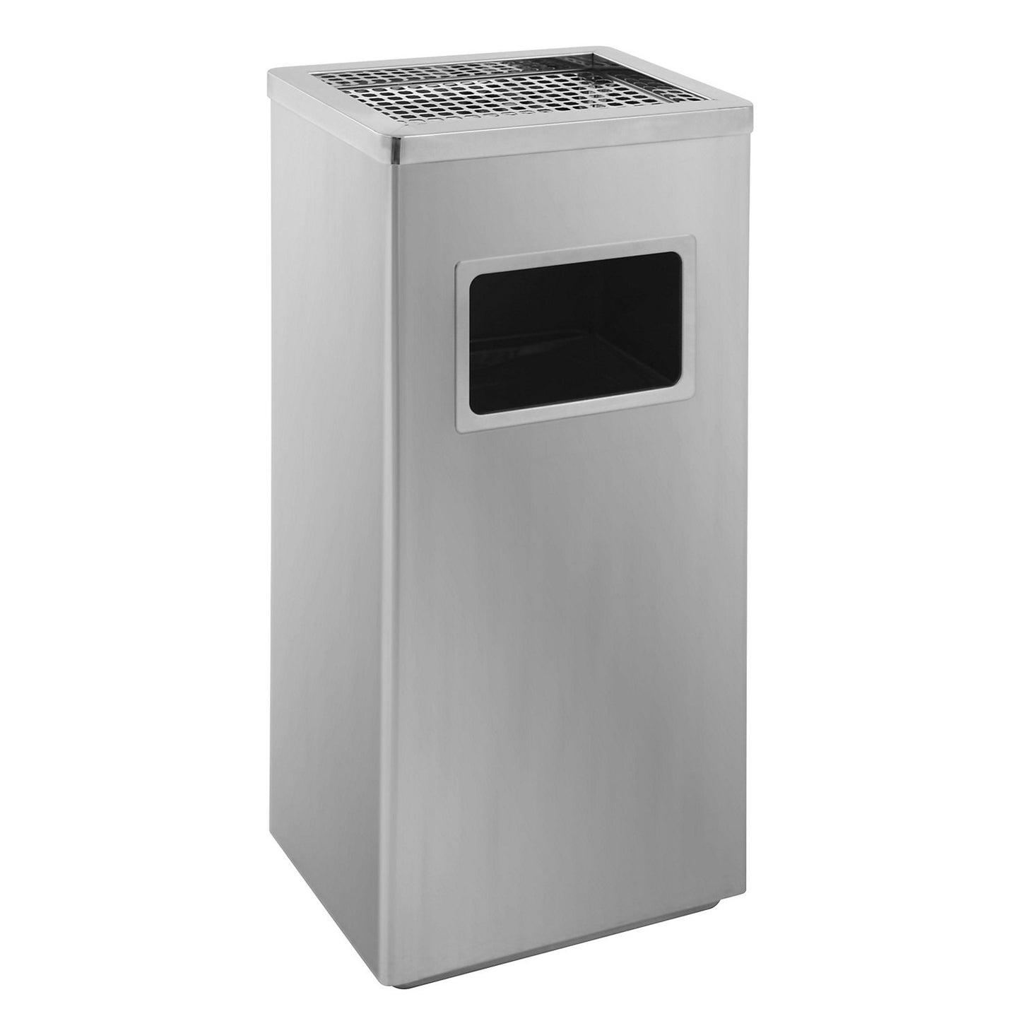 Stainless steel combination ashtray, capacity 14.5 l, WxHxD 300 x 620 x 240 mm, matt.