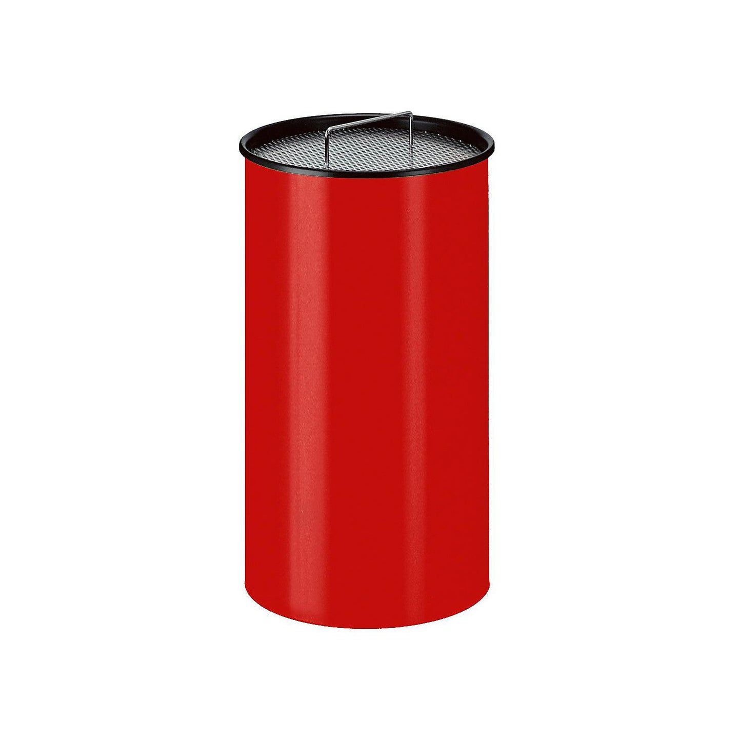 Pedestal ashtray with sand, round, with sieve, red.