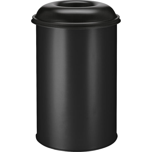 Safety paper bin, steel, capacity 200 l, HxØ 950 x 600 mm, black.
