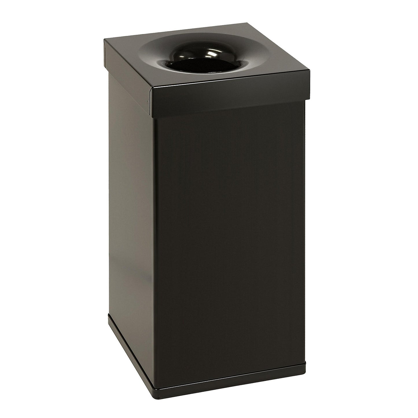 Waste paper bin, square, capacity 55 l, WxHxD 300 x 600 x 300 mm, black.