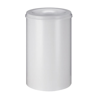 Safety paper bin, steel, flame retardant, capacity 110 l, HxØ 720 x 470 mm, body white / extinguishing lid white.