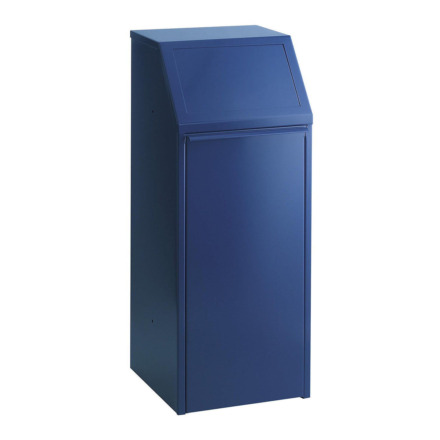 Sheet steel recyclable waste collector, capacity 70 l, WxHxD 408 x 1007 x 405 mm, blue.