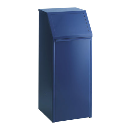 Sheet steel recyclable waste collector, capacity 70 l, WxHxD 408 x 1007 x 405 mm, blue.
