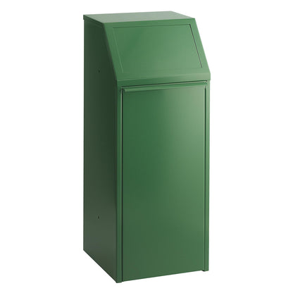 Sheet steel recyclable waste collector, capacity 70 l, WxHxD 408 x 1007 x 405 mm, green.