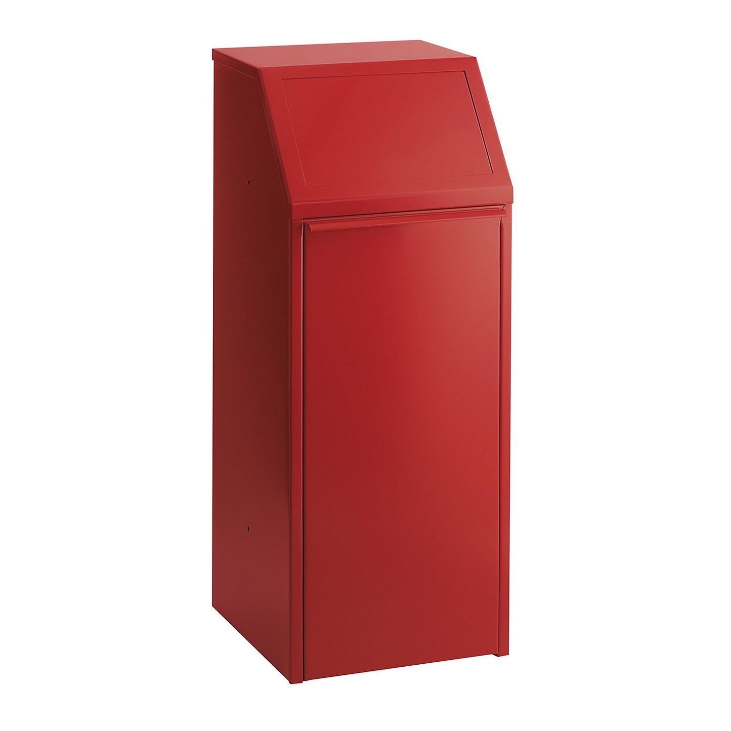 Sheet steel recyclable waste collector, capacity 70 l, WxHxD 408 x 1007 x 405 mm, red.