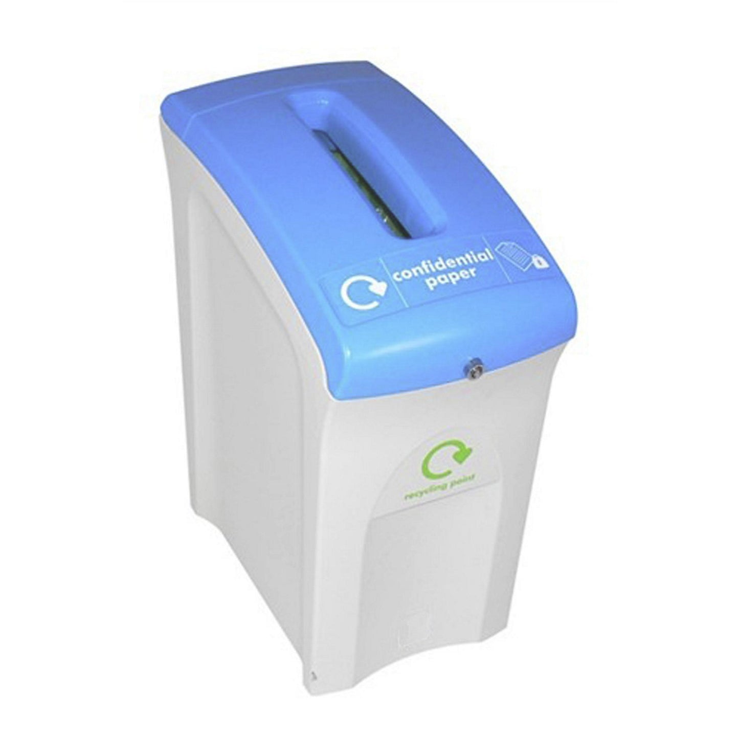 Data protection box, lockable, capacity 55 l, WxHxD 302 x 523 x 700 mm, blue lid.