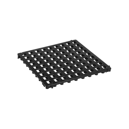 Plastic floor tile, polyethylene, 500 x 500 mm, standard, pack of 20, black.