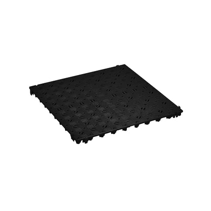 Plastic floor tile, polyethylene, 500 x 500 mm, stable, pack of 20, black.