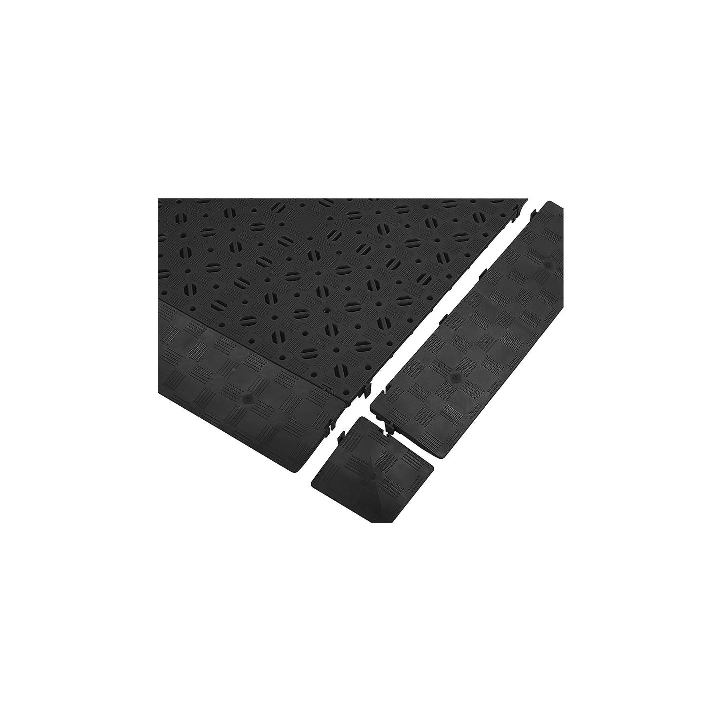 Corner elements, pack of 4, LxWxH 120 x 120 x 25 mm, black.