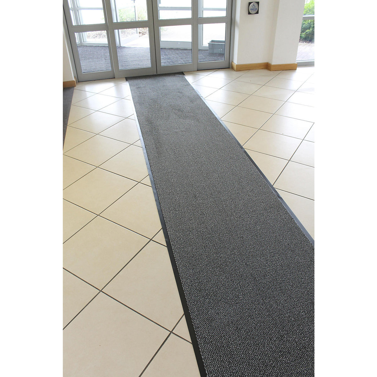 Entrance matting for indoor use, polypropylene pile, width 1200 mm, sold by the metre, black / brown.