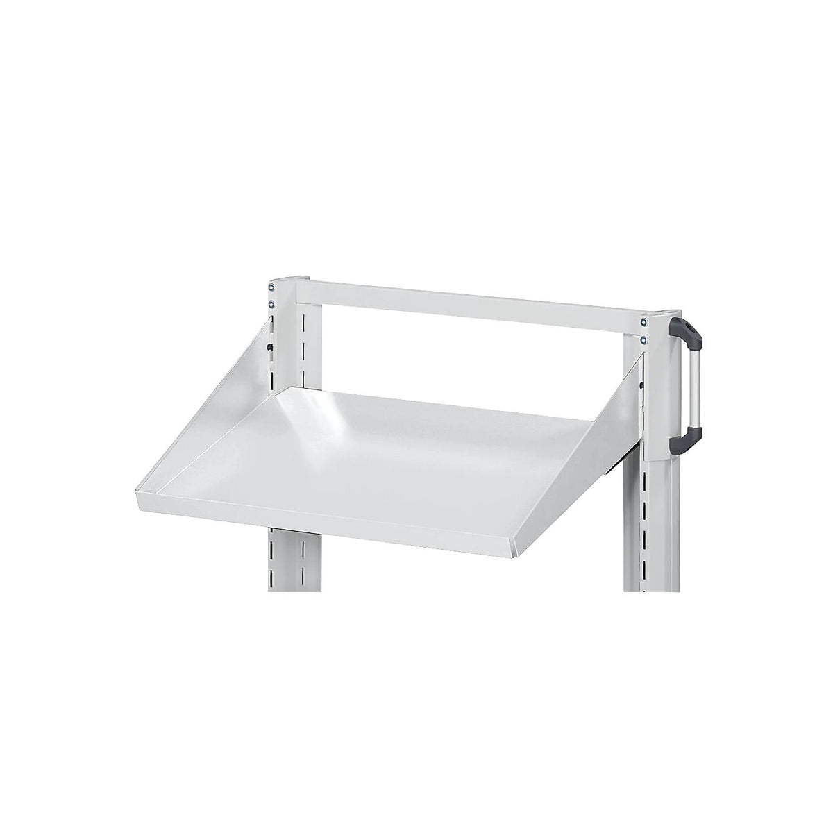 Shelf, inclined, width 800 mm, depth 250 mm, grey.