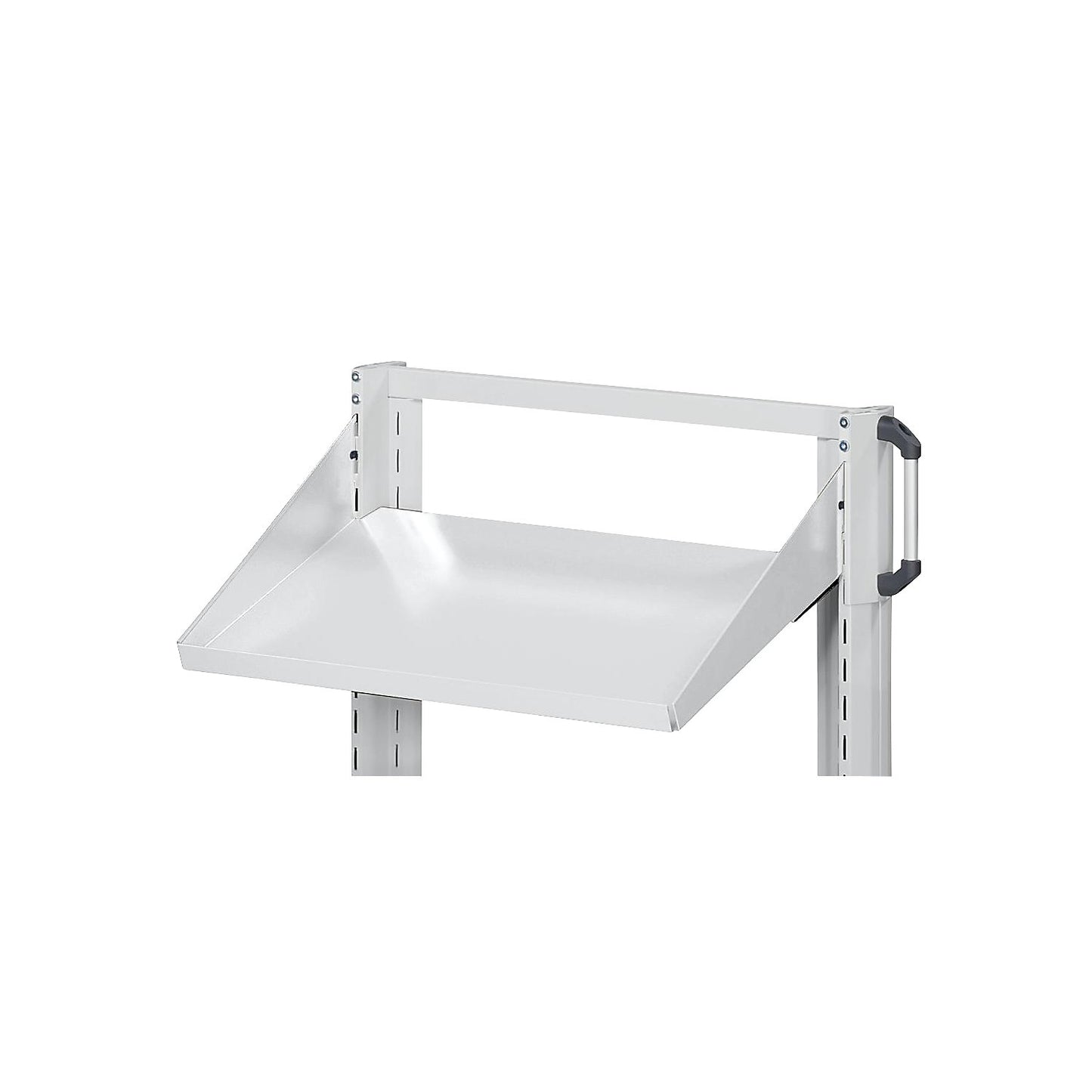Shelf, inclined, width 800 mm, depth 250 mm, grey.