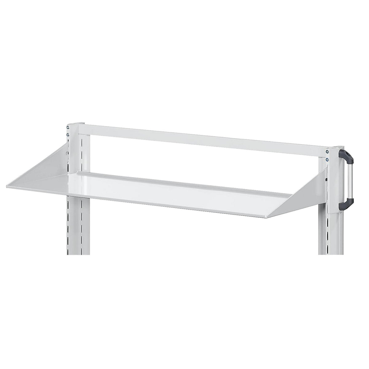 Shelf with adjustable inclination, mounting bracket at top, width 1250 mm, depth 250 mm, grey.