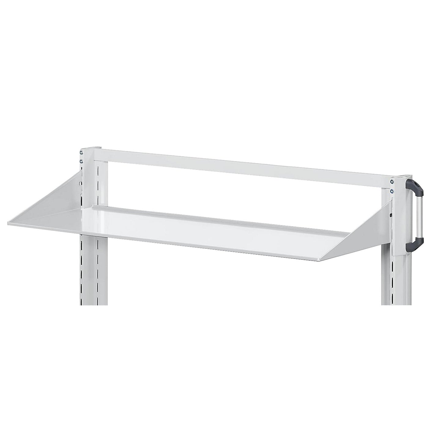 Shelf with adjustable inclination, mounting bracket at top, width 1250 mm, depth 250 mm, grey.