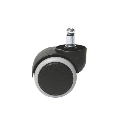 Castor set, pack of 5, for hard floors, black, plastic.