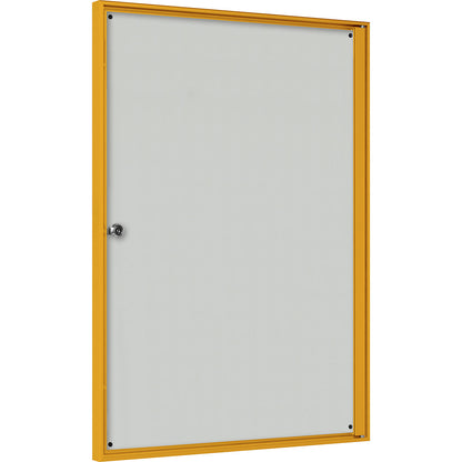 Display case for indoor use, for 2 x 2 A4 format, yellow frame.