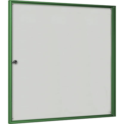 Display case for indoor use, for 3 x 2 A4 format, green frame.