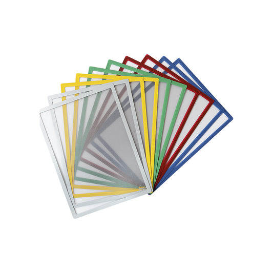 Document pouch, magnetic, colour frame, for A4, pack of 10.