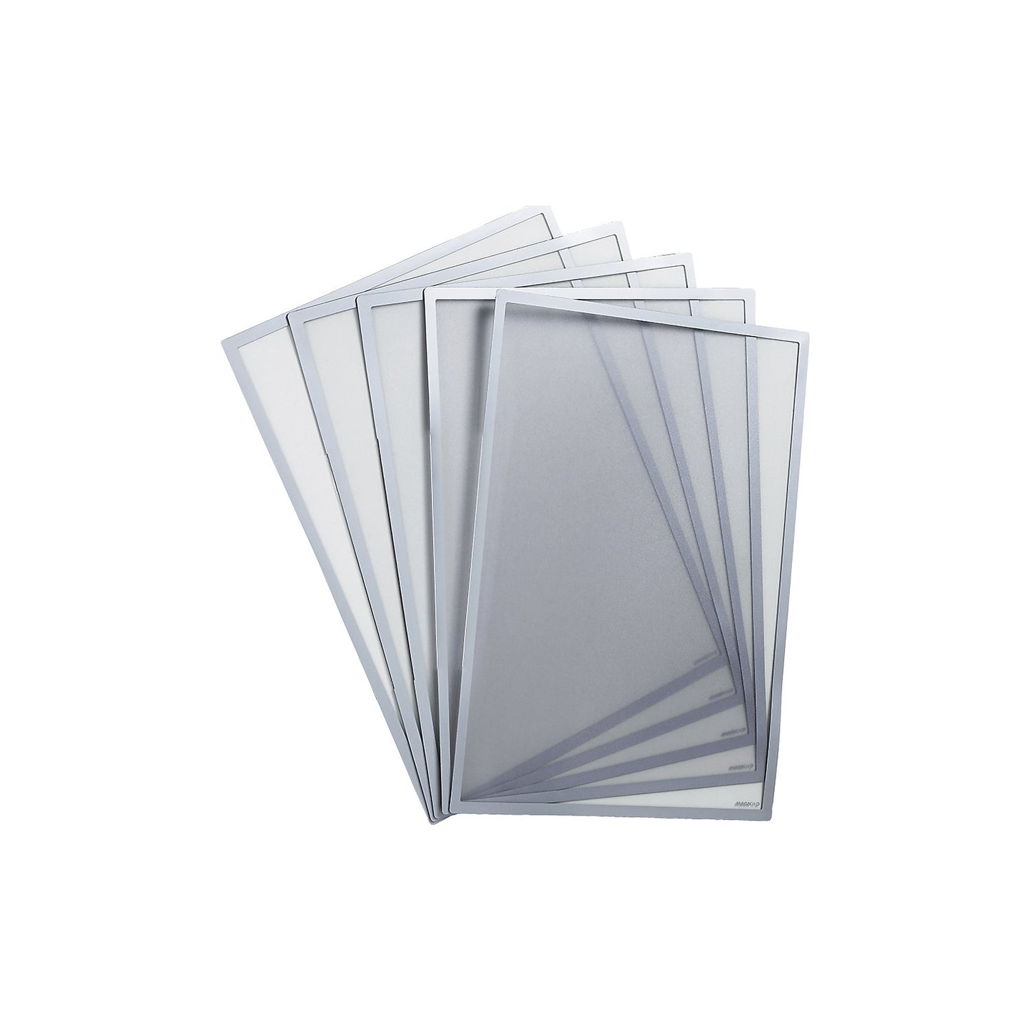 Document pouch, magnetic, silver frame, for A4, pack of 10.