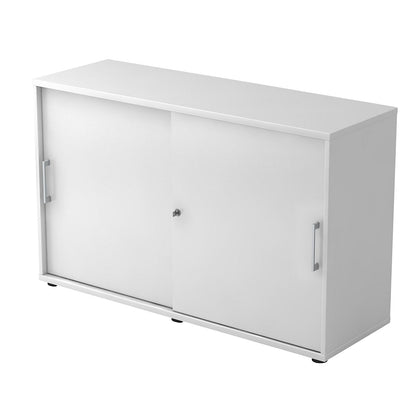Sliding door cupboard, height 748 mm, 1 shelf, beech finish.