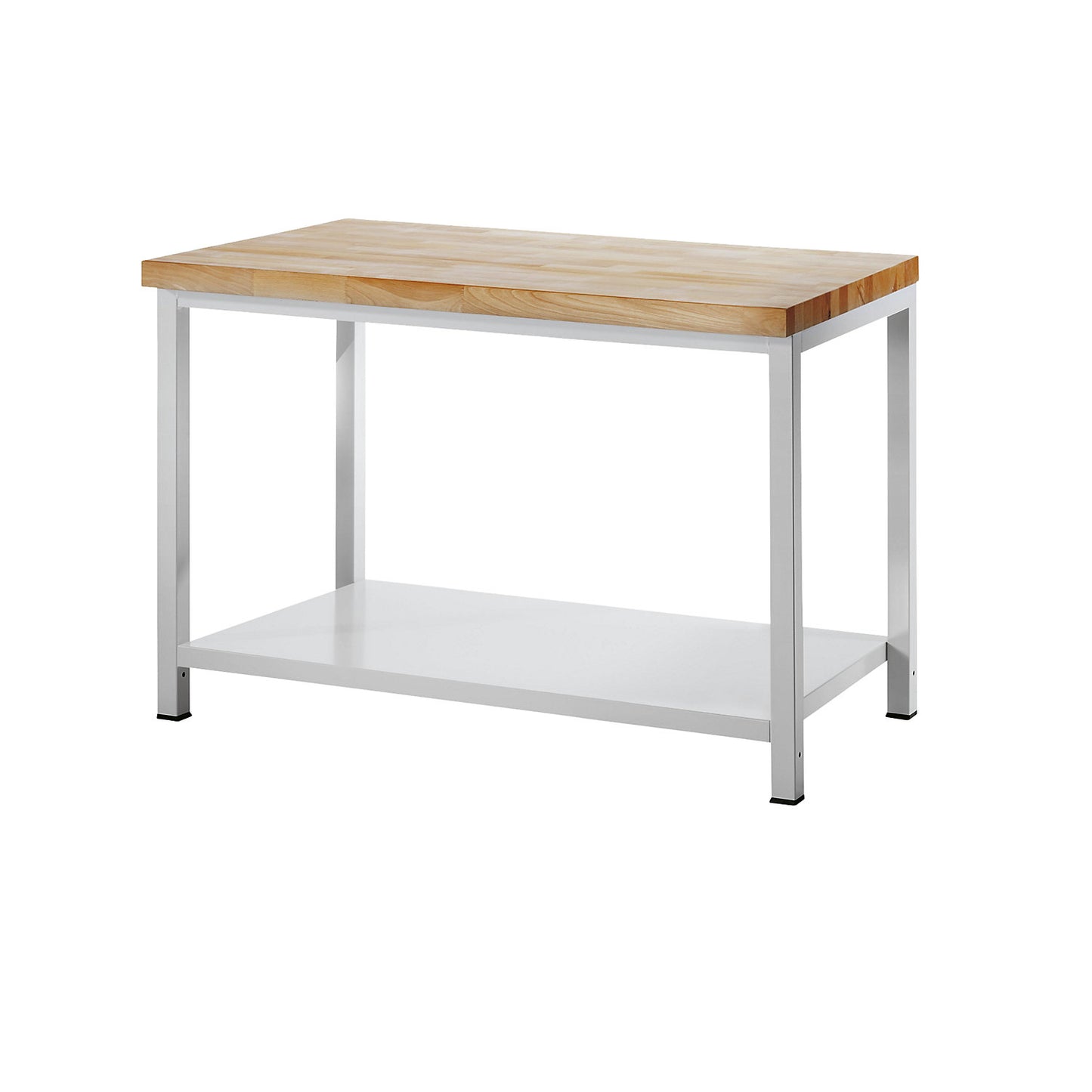 Workbench, frame construction, 1 sheet steel shelf, depth 700 mm, width 1250 mm.